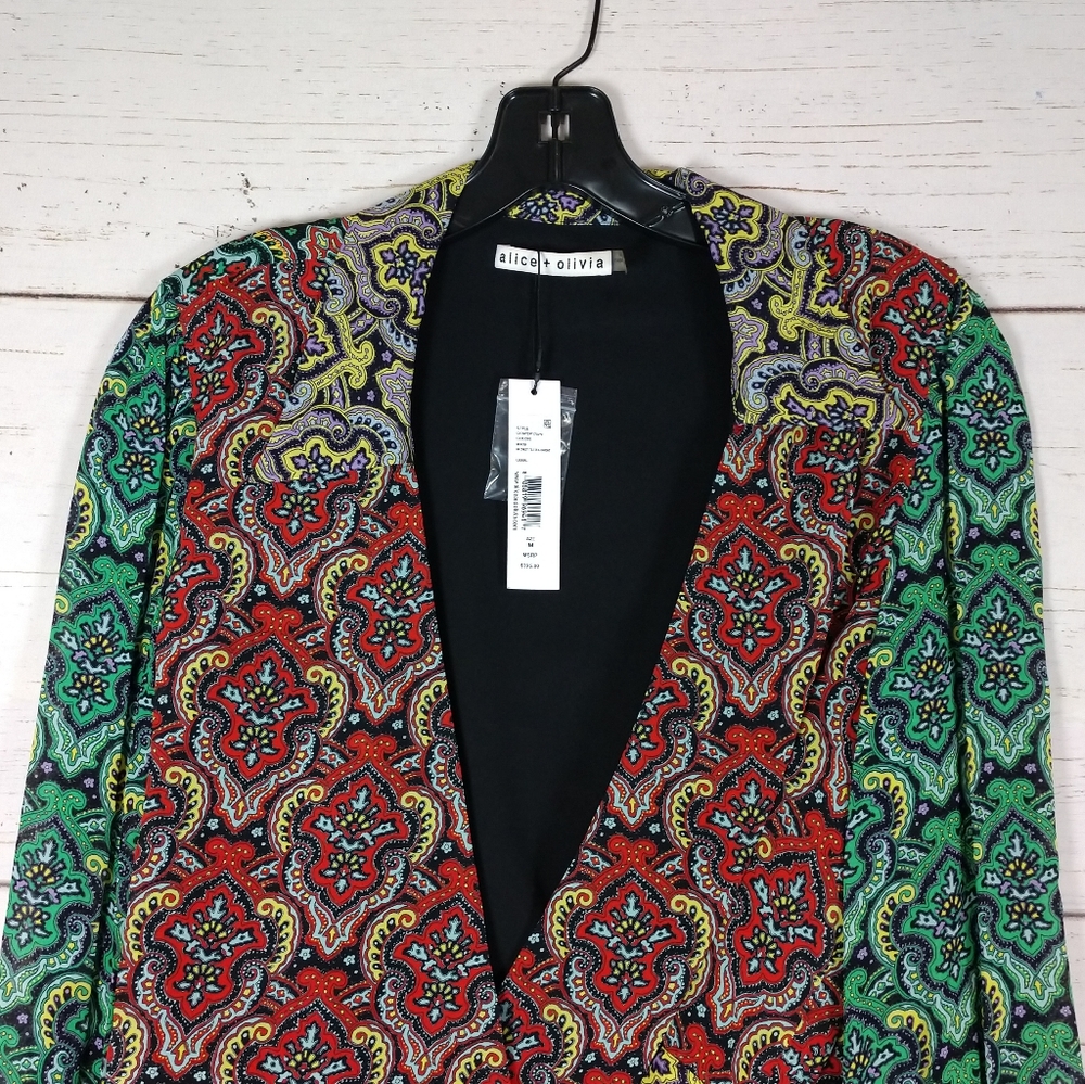 alice + olivia Omega Blouson Sleeve Wrap Top EUC - Picture 8 of 14